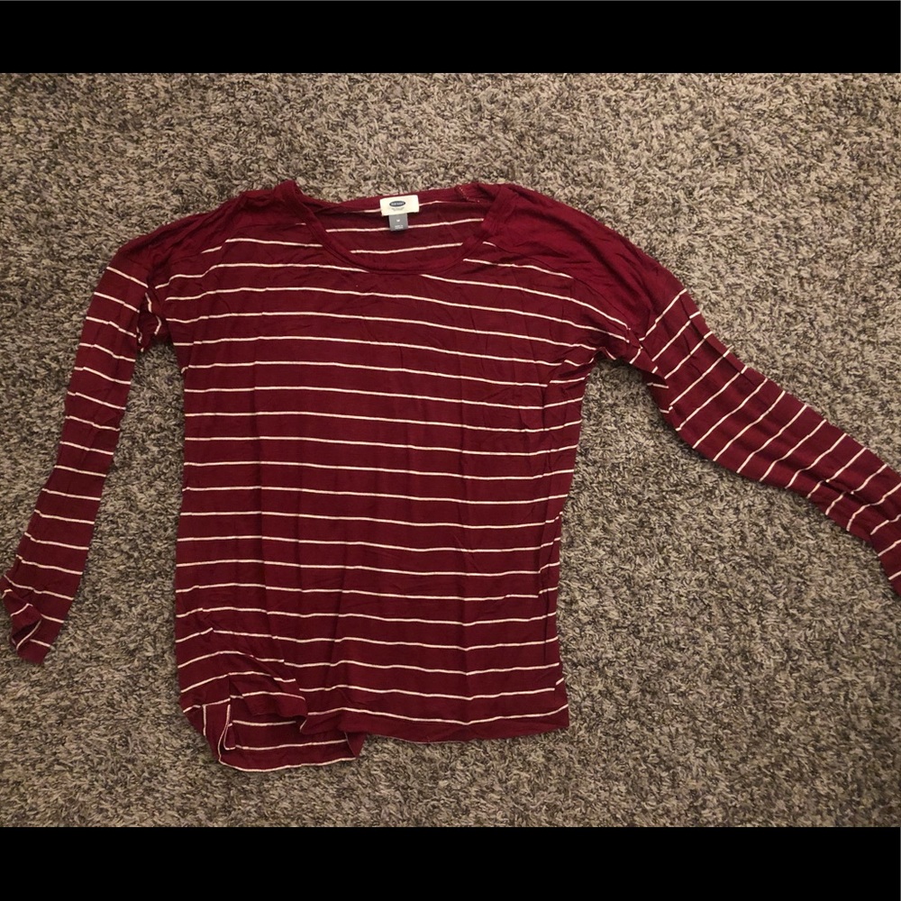 Pink and white striped long sleeve